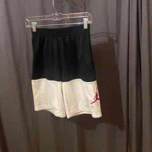Black and white jordan shorts